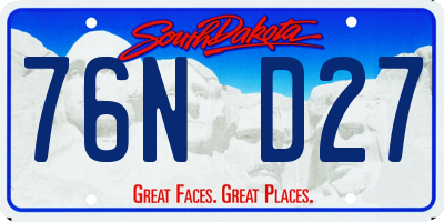 SD license plate 76ND27