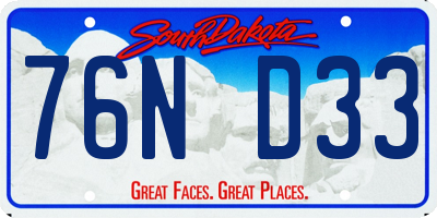 SD license plate 76ND33