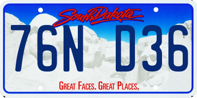 SD license plate 76ND36