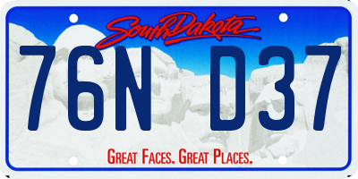 SD license plate 76ND37