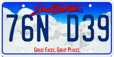 SD license plate 76ND39