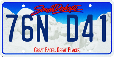 SD license plate 76ND41