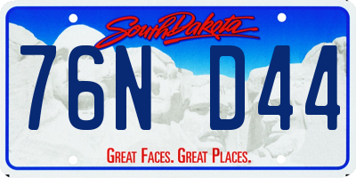 SD license plate 76ND44