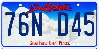 SD license plate 76ND45