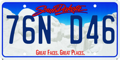 SD license plate 76ND46