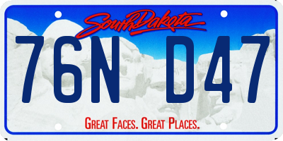 SD license plate 76ND47