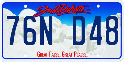 SD license plate 76ND48