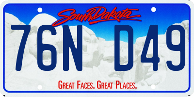 SD license plate 76ND49