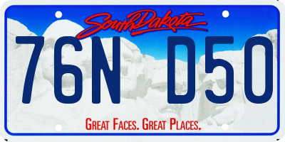 SD license plate 76ND50