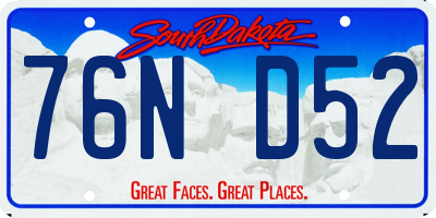 SD license plate 76ND52