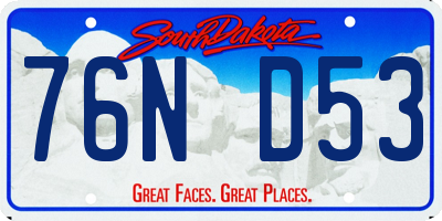 SD license plate 76ND53