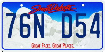 SD license plate 76ND54