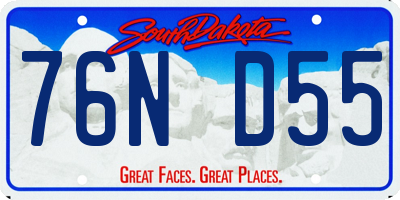 SD license plate 76ND55