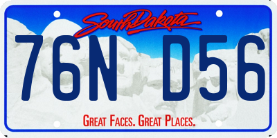 SD license plate 76ND56