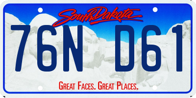 SD license plate 76ND61