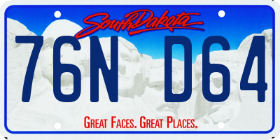 SD license plate 76ND64