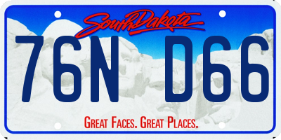 SD license plate 76ND66