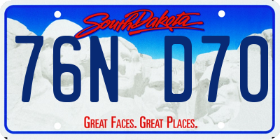 SD license plate 76ND70