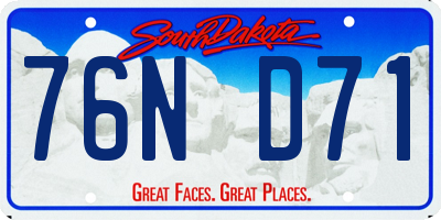 SD license plate 76ND71