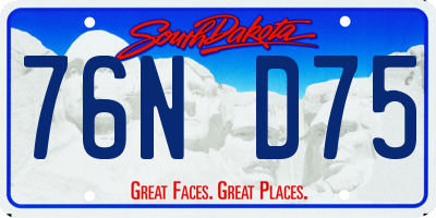 SD license plate 76ND75