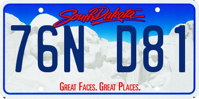 SD license plate 76ND81