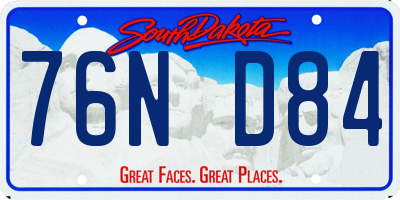 SD license plate 76ND84