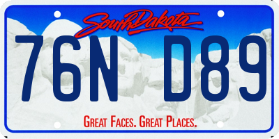SD license plate 76ND89