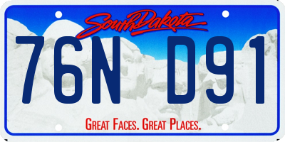 SD license plate 76ND91