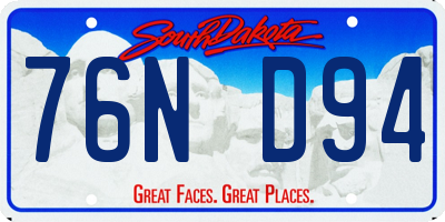 SD license plate 76ND94