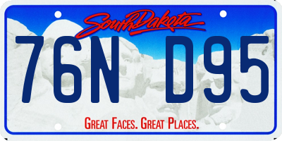 SD license plate 76ND95