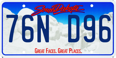SD license plate 76ND96