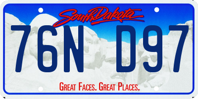 SD license plate 76ND97