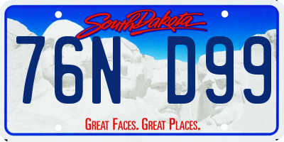 SD license plate 76ND99