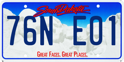 SD license plate 76NE01