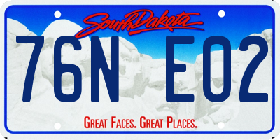 SD license plate 76NE02