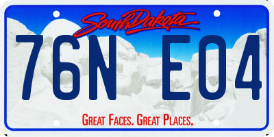 SD license plate 76NE04