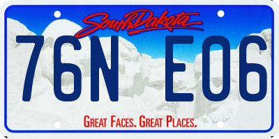 SD license plate 76NE06