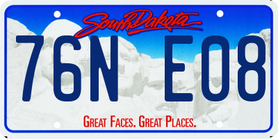 SD license plate 76NE08