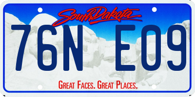SD license plate 76NE09