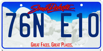 SD license plate 76NE10