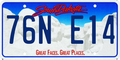 SD license plate 76NE14