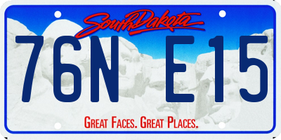 SD license plate 76NE15