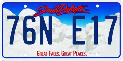 SD license plate 76NE17