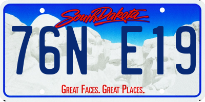 SD license plate 76NE19