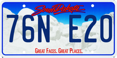 SD license plate 76NE20