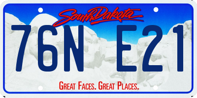 SD license plate 76NE21