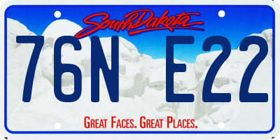 SD license plate 76NE22