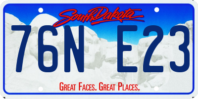 SD license plate 76NE23
