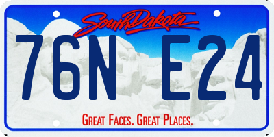 SD license plate 76NE24