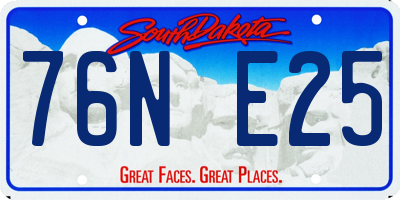 SD license plate 76NE25
